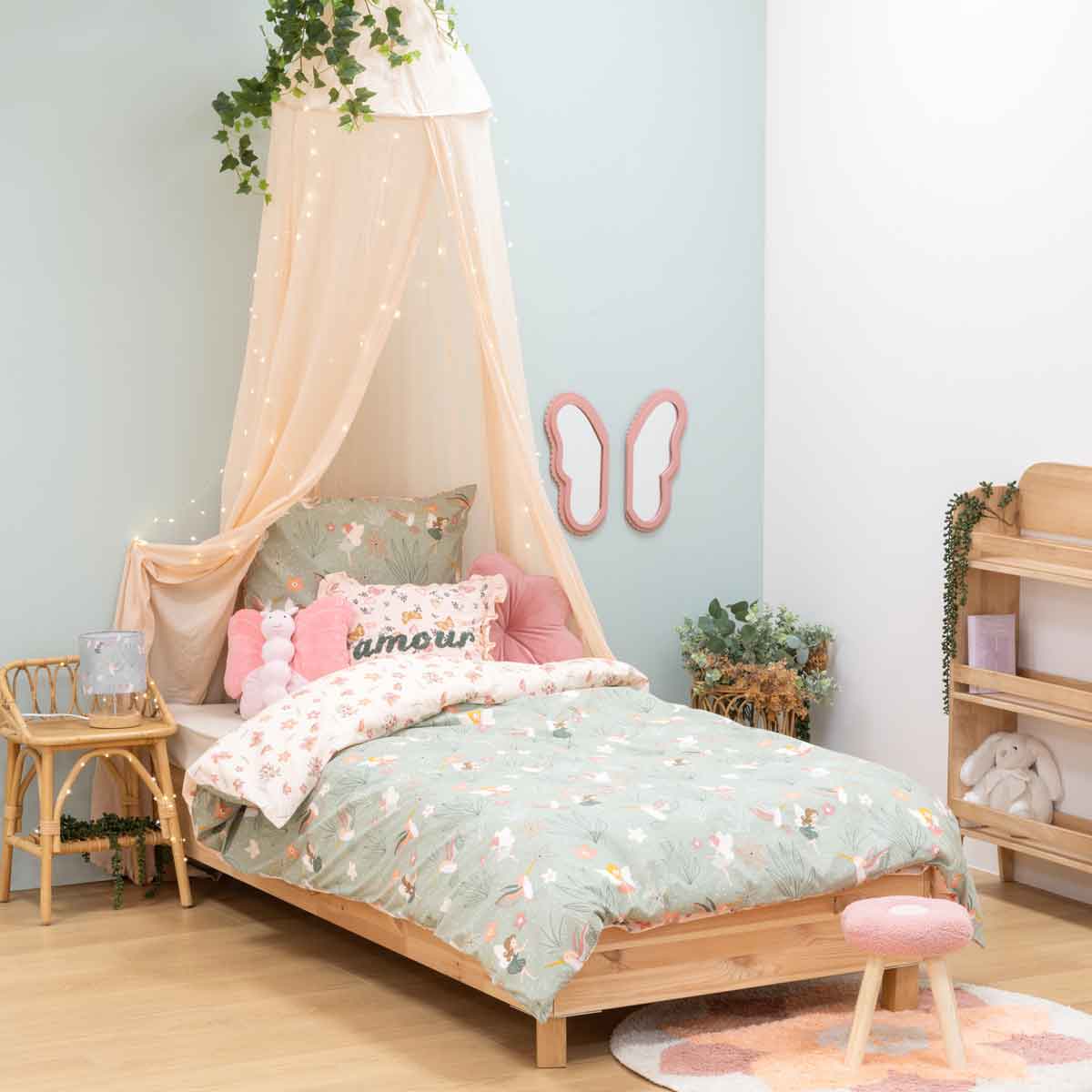 Capa de edred&atilde;o e capa de almofada FORET ENCHANTEE 140x200cm