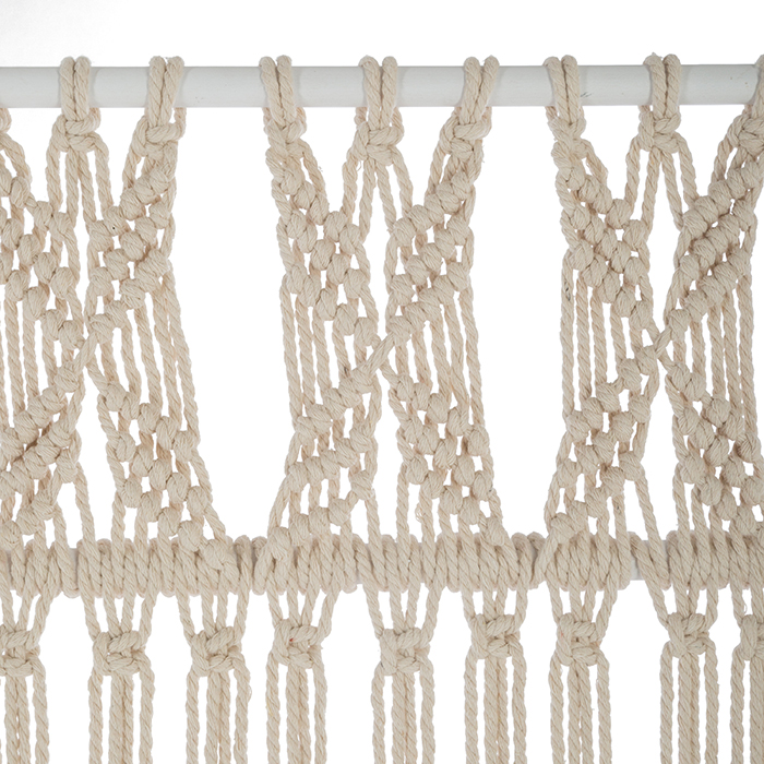 Biombo ete INDIEN branco em macramé