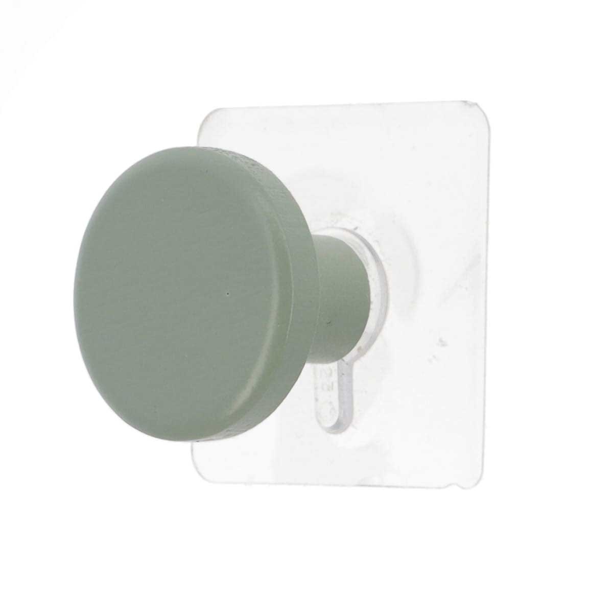 Cabide wc verde caqui em madeira 4,5cm