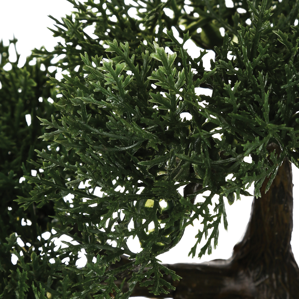 Planta bonsai artificial com vaso preto de cerâmica 36cm