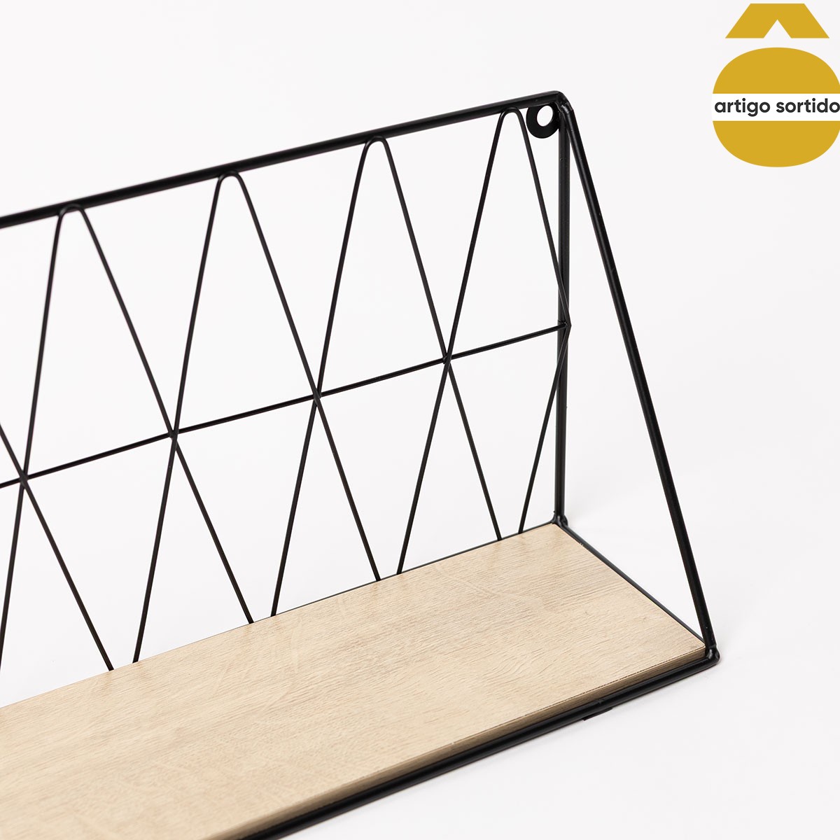 Prateleira de parede em metal e mdf 48cm