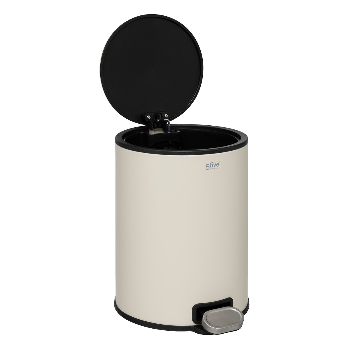 Balde do lixo com pedal DELTA bege em metal 6l