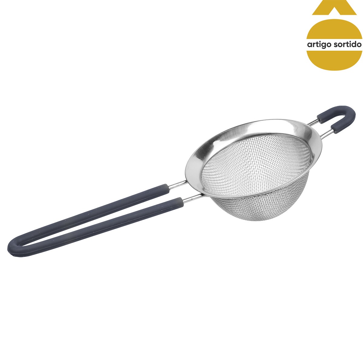 Coador em inox com cabo em silicone 9cm