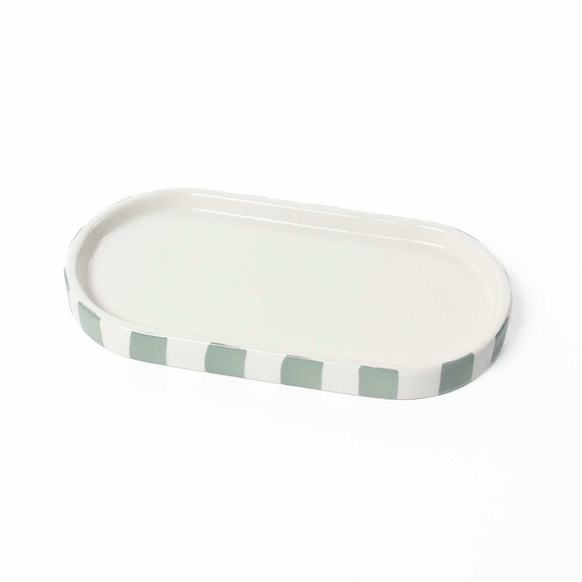 Bandeja wc STRIO verde em cer&acirc;mica