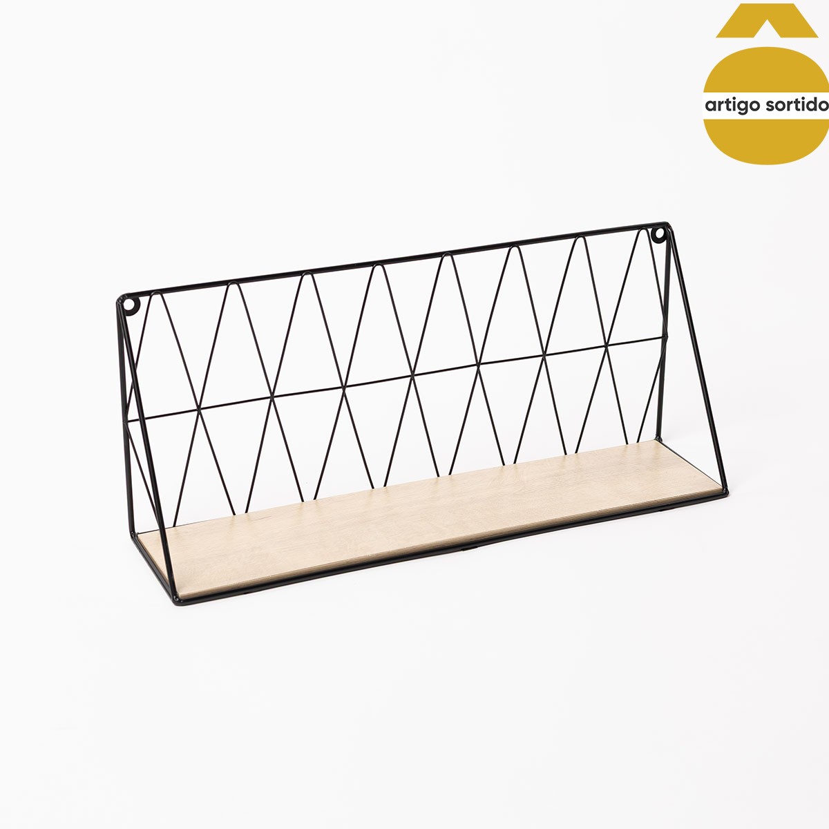 Prateleira de parede em metal e mdf 48cm