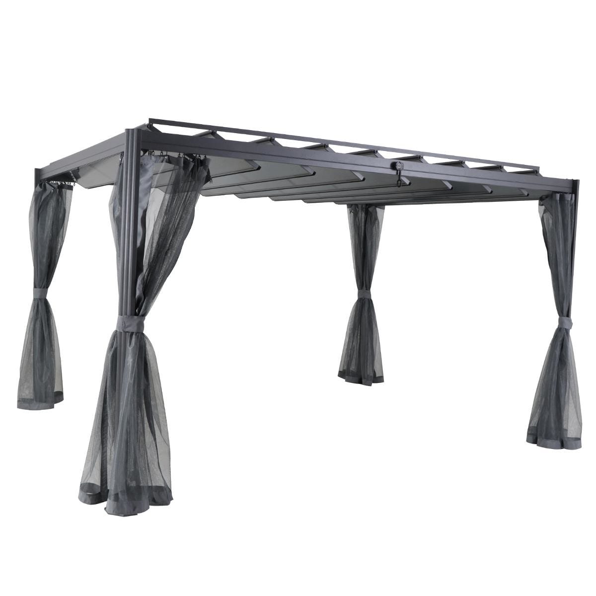 Pérgola BELIZE LATTES cinza graphite 3x3,8m