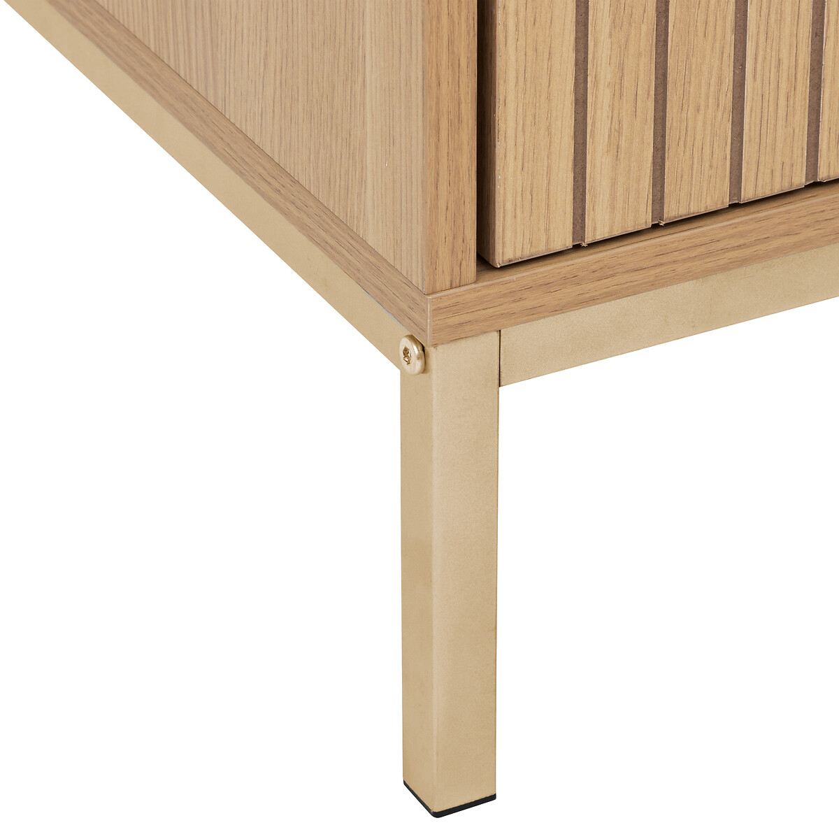 Mesa de cabeceira com 2 gavetas em mdf bege TASSO