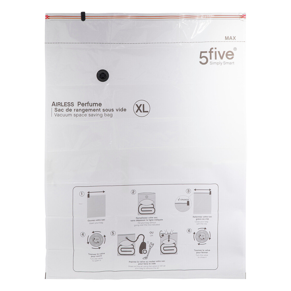 Saco para arruma&ccedil;&atilde;o v&aacute;cuo baunilha AIR FLAT 120x90cm