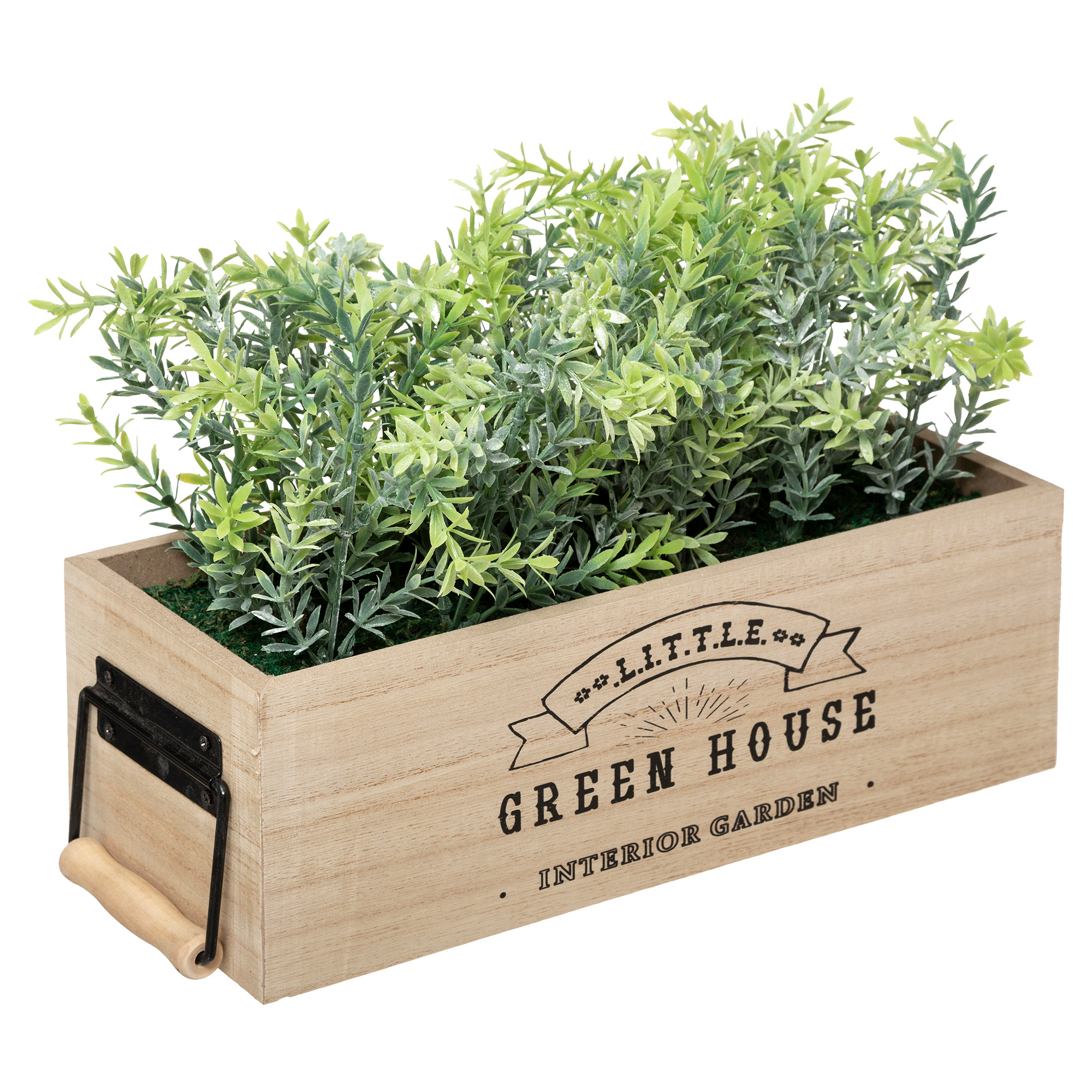Floreira com plantas artificiais