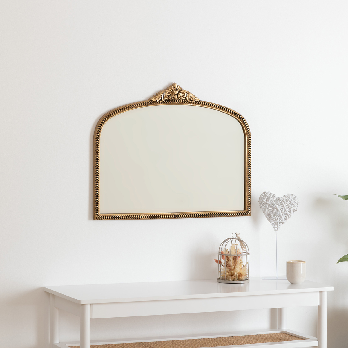 Espelho de parede VICTORIA dourado em mdf 56x71cm