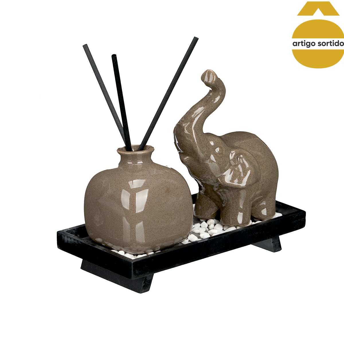 Difusor ambientador elefante com 3 varas
