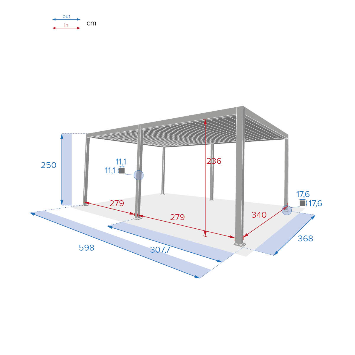 P&eacute;rgola &Eacute;VORA branco 3,6x6m