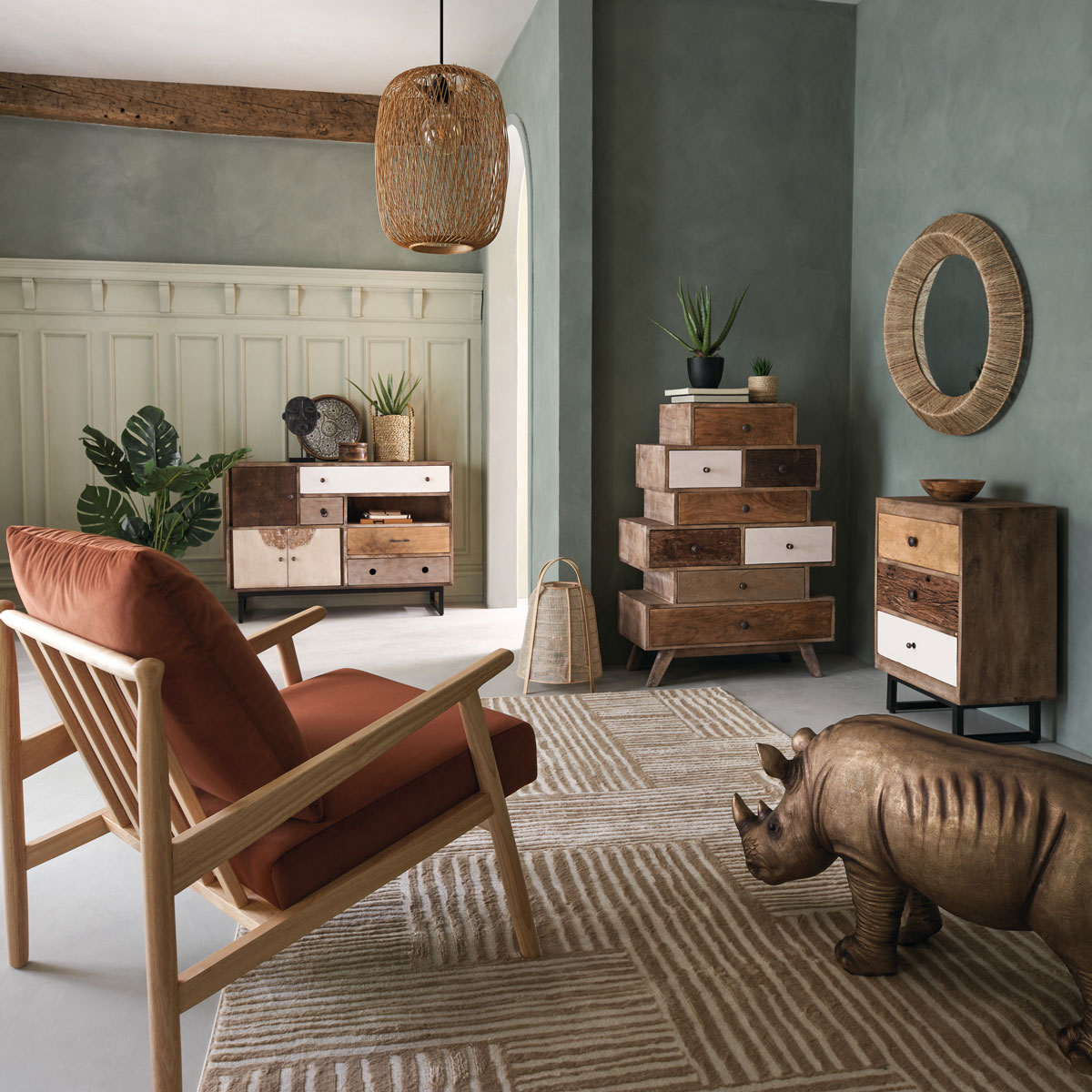 Aparador KOVAL em madeira mango