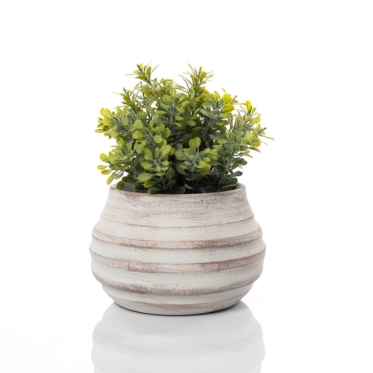 Jarra onda cinza em barro 17cm