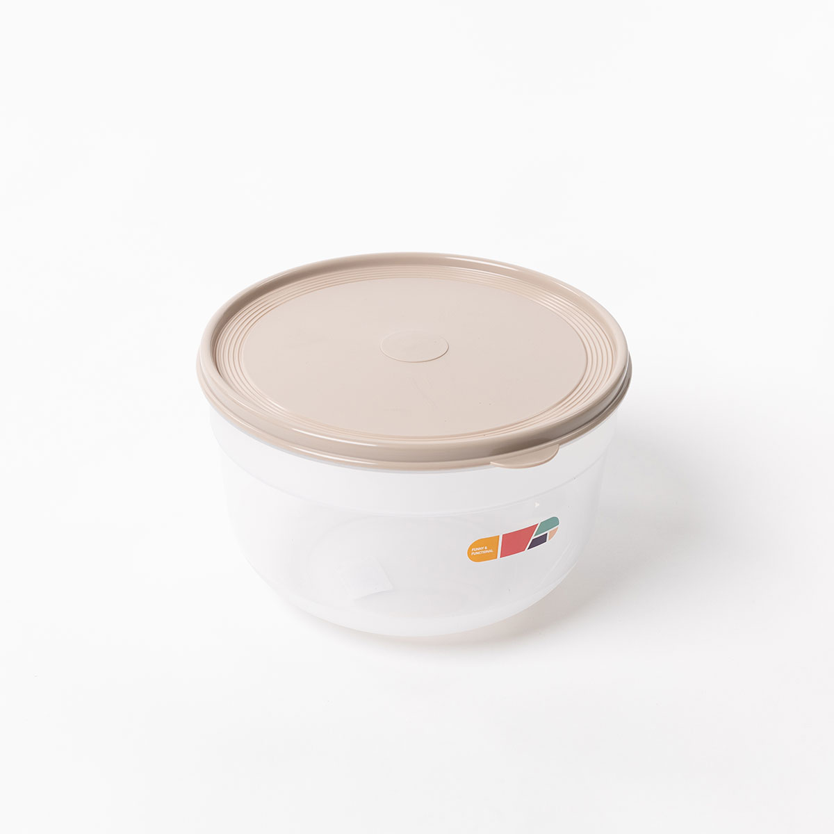 Caixa herm&eacute;tica redonda bege 4l