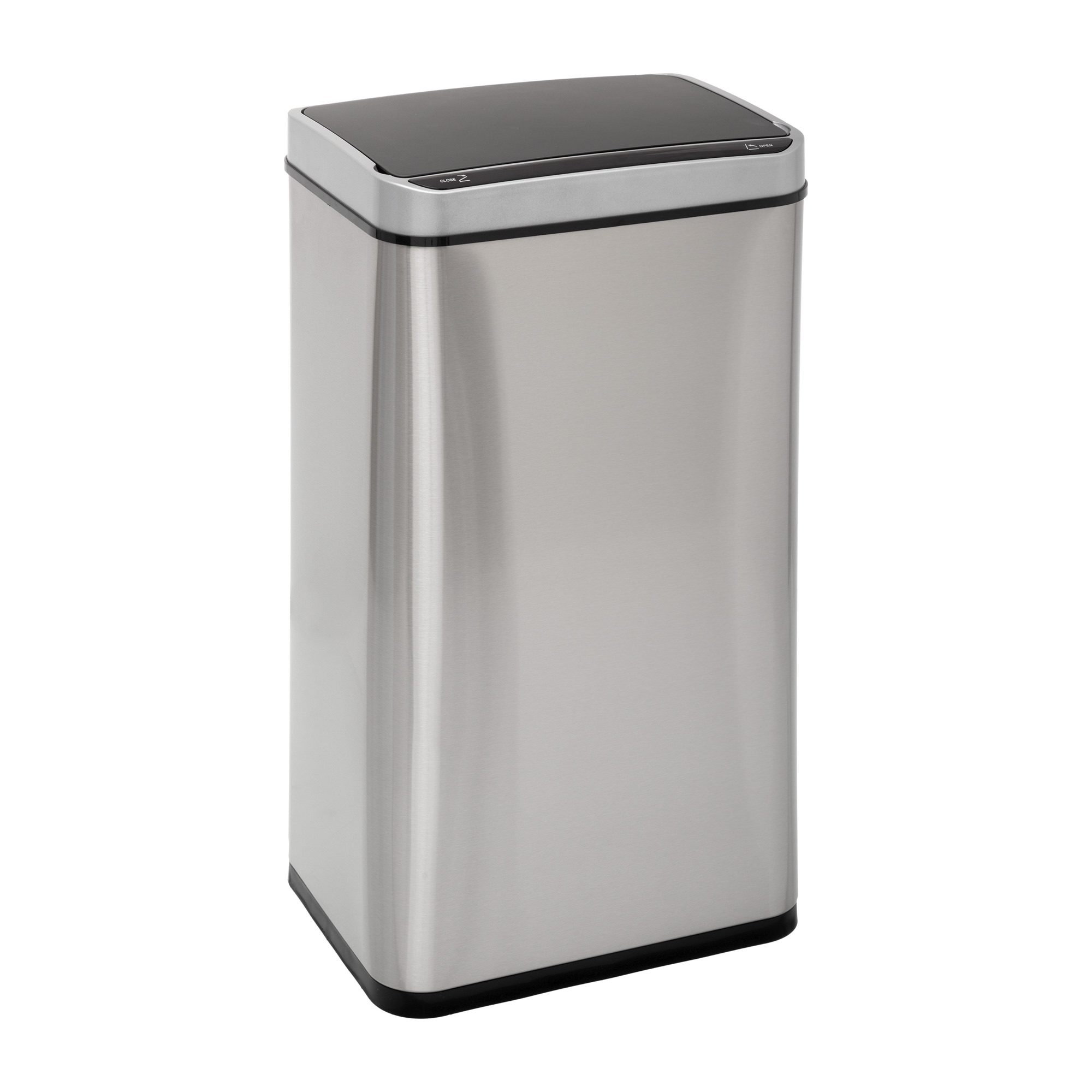 Balde do lixo retangular em inox com sensor 40l