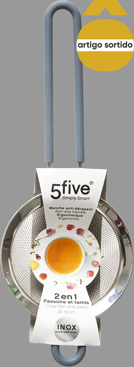 Coador em inox com cabo em silicone 9cm