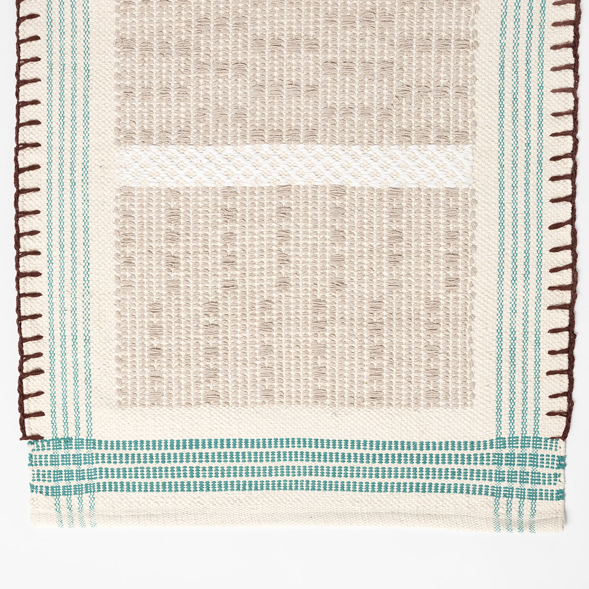 Passadeira WONJA taupe e azul 60x150cm