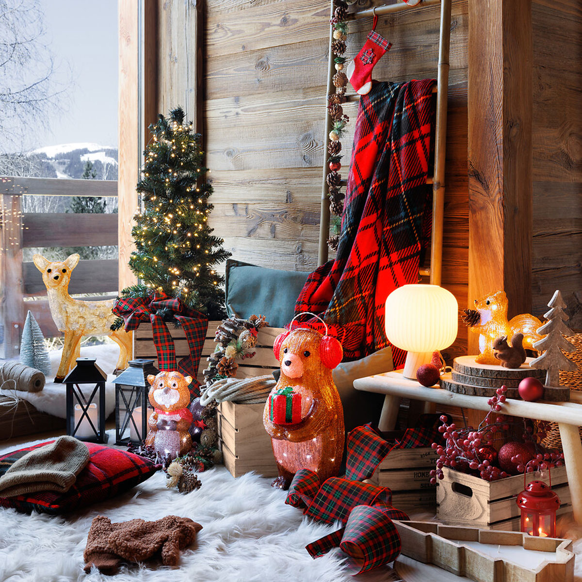 Caixa em madeira FACTORY natural 34x24x18cm