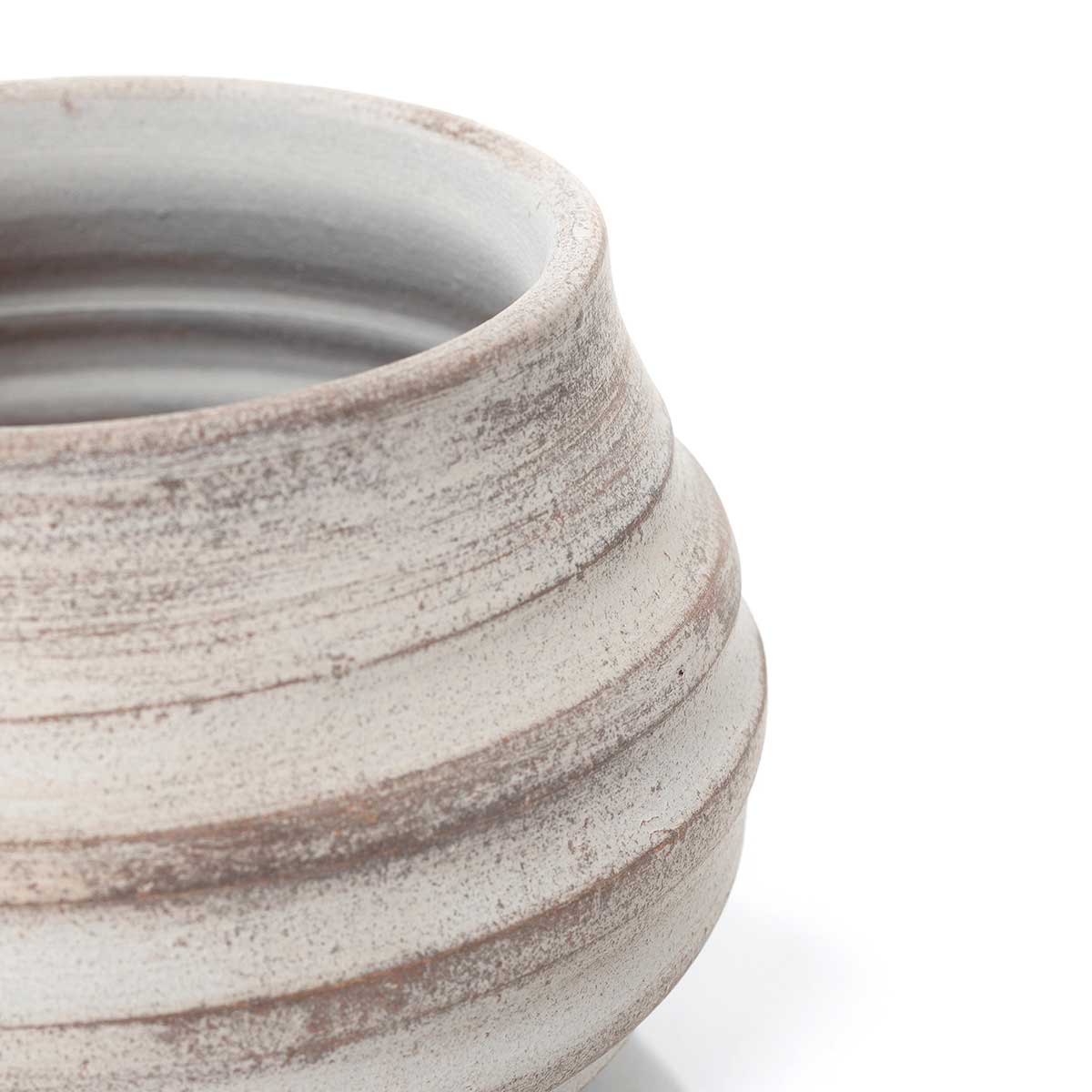 Jarra onda cinza em barro 17cm