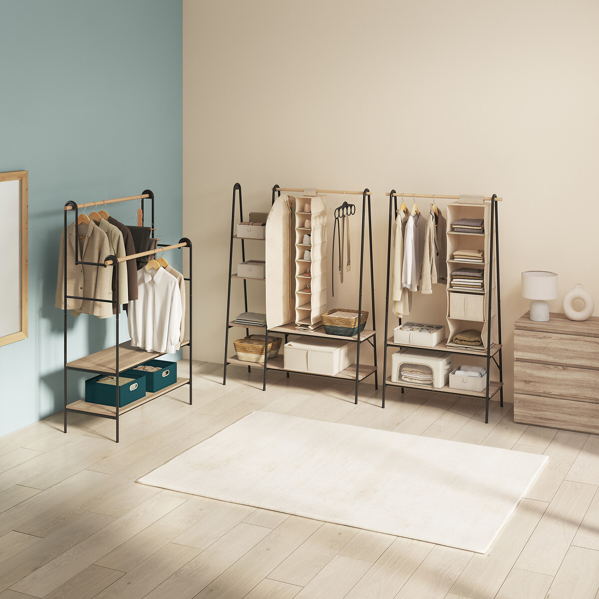 Caixa de arruma&ccedil;&atilde;o azul petr&oacute;leo 31x31cm