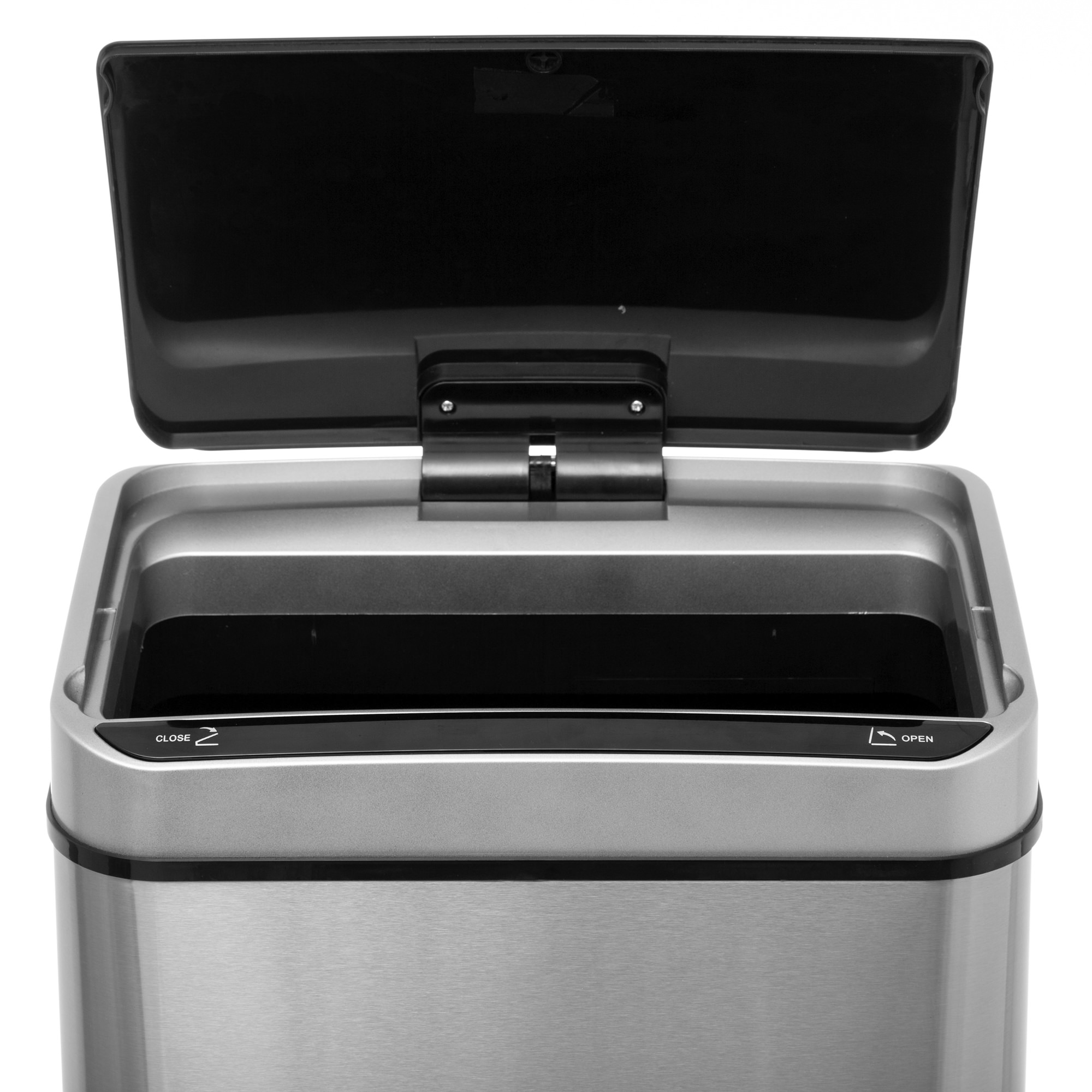 Balde do lixo retangular em inox com sensor 40l