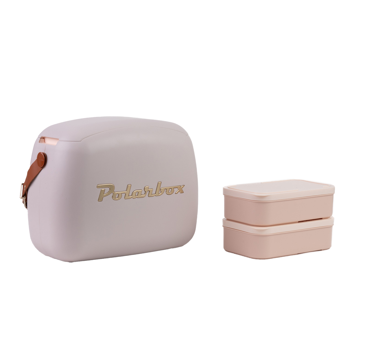 Mala térmica Polarbox rosa claro 6l com 2 caixas