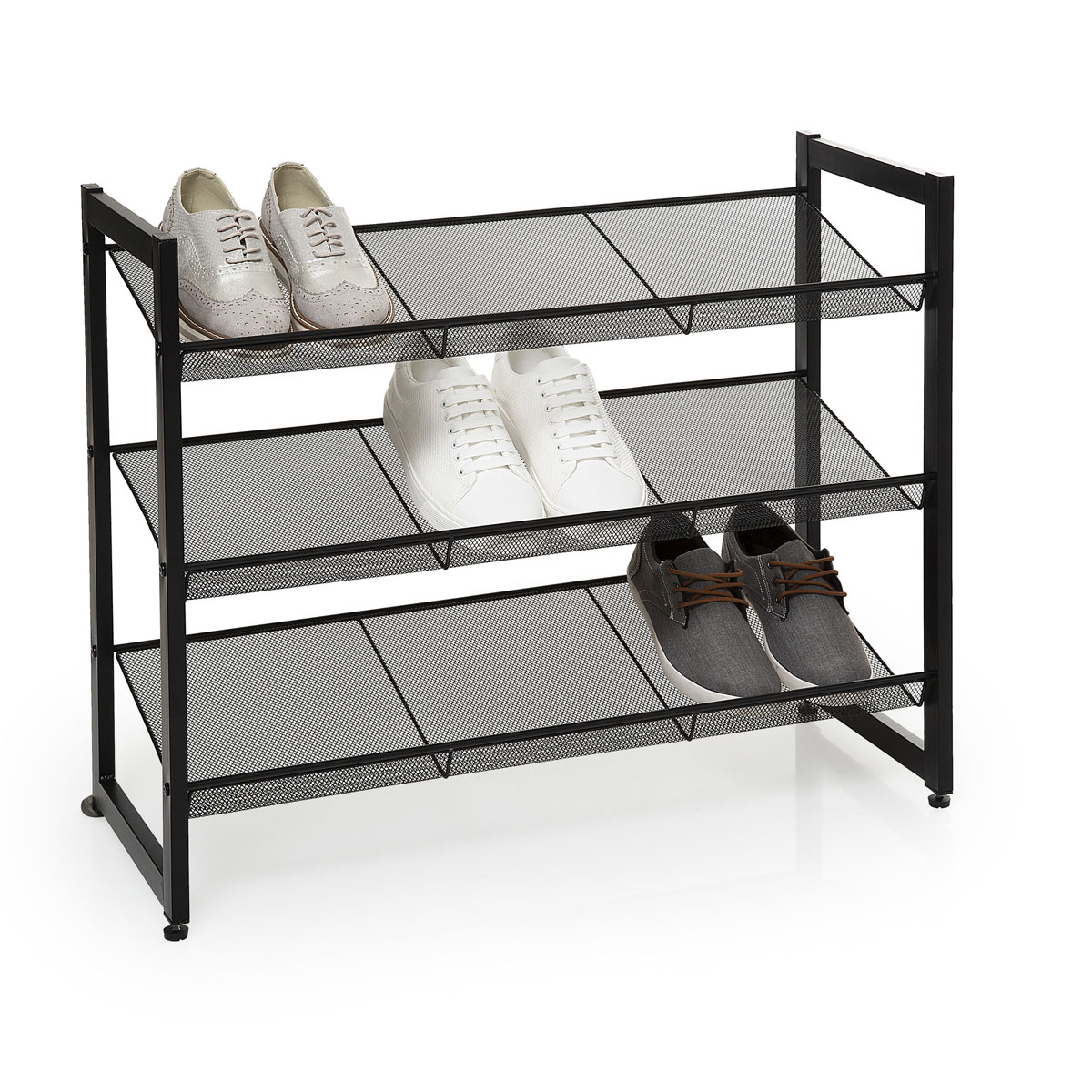 Sapateira preta de metal