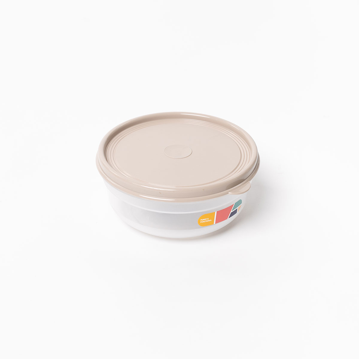 Caixa herm&eacute;tica redonda bege 0,8l