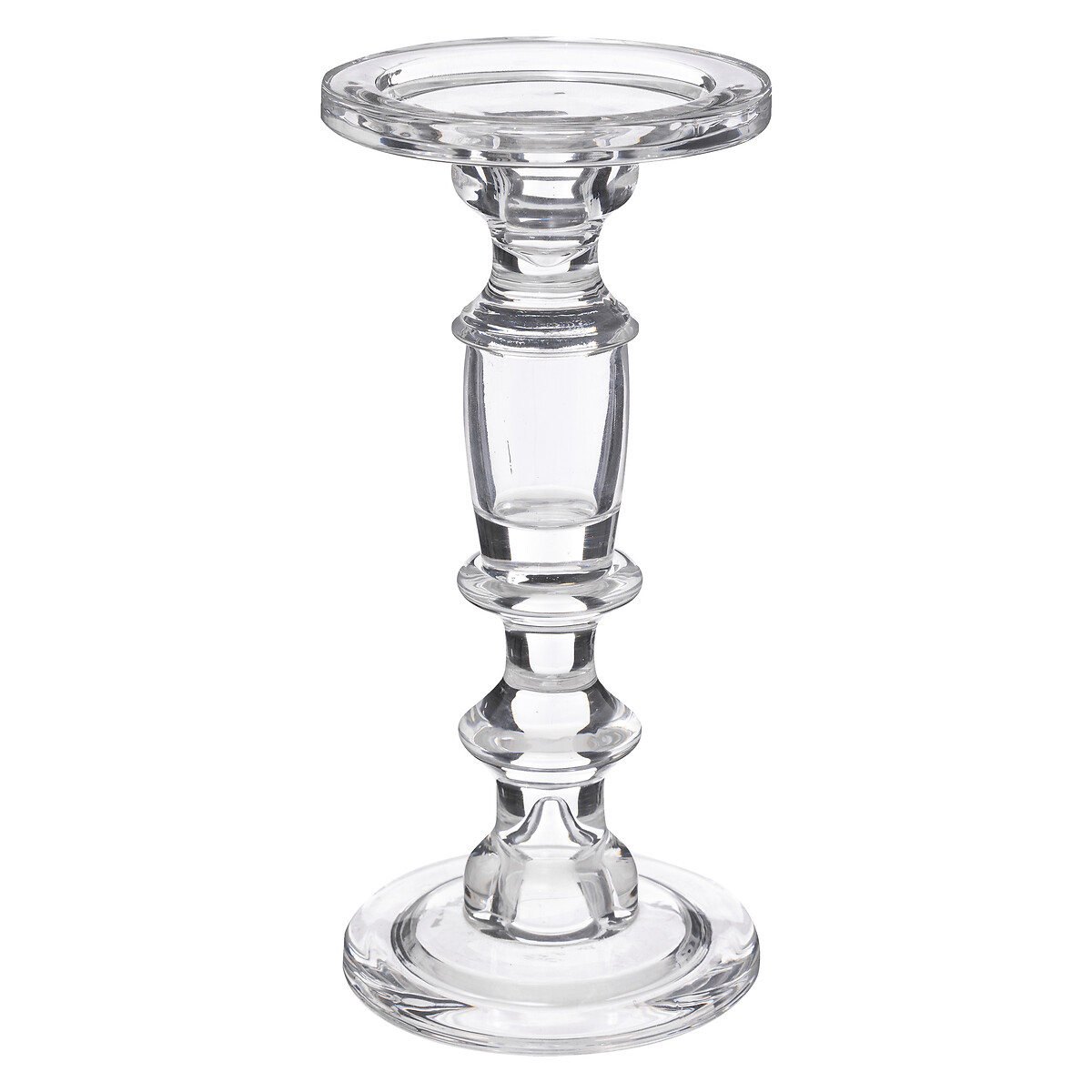 Castiçal em vidro transparente 24,5cm