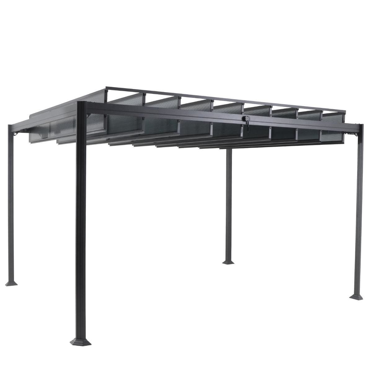 Pérgola BELIZE LATTES cinza graphite 3x3,8m