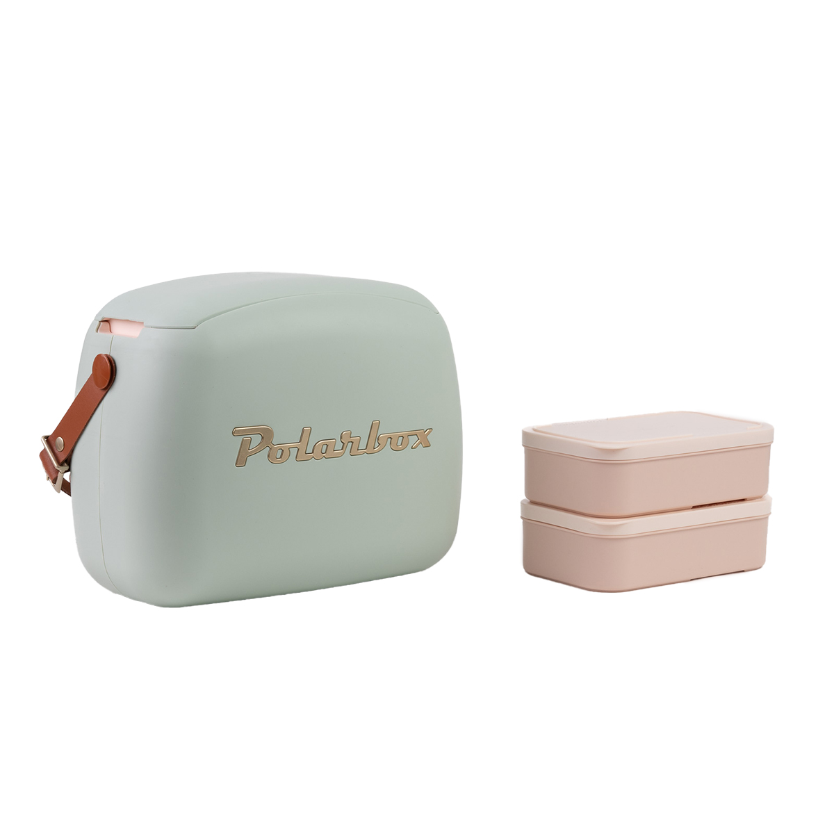 Mala térmica Polarbox verde matcha 6l com 2 caixas