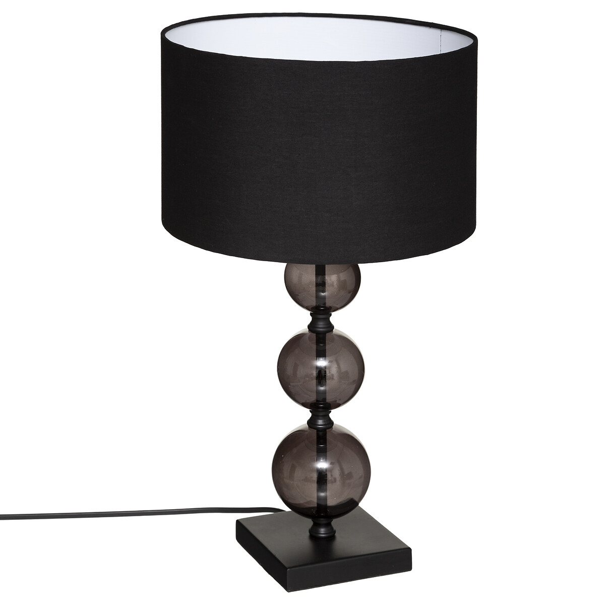 Candeeiro de mesa ALMA preto em metal e vidro