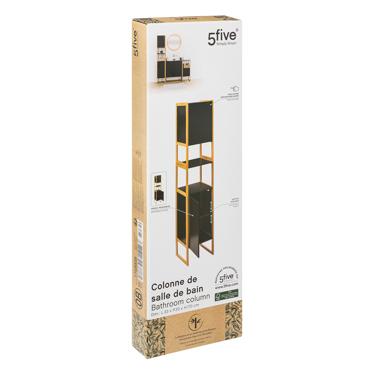Móvel alto wc NATUREO preto
