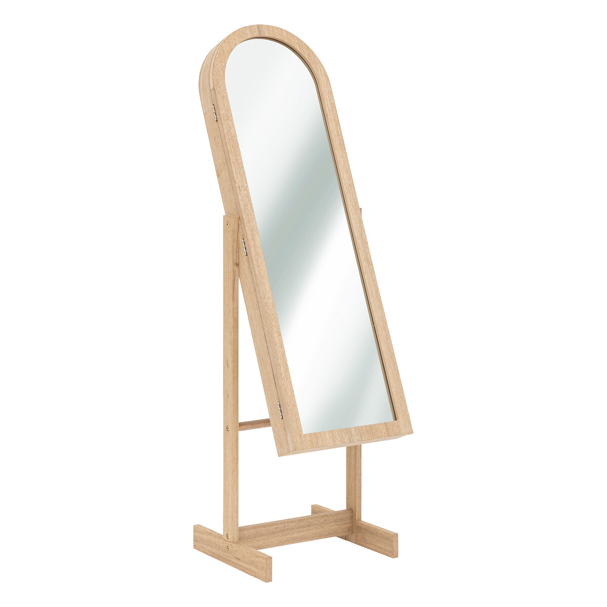 Espelho de ch&atilde;o bege com m&oacute;vel de bijuteria