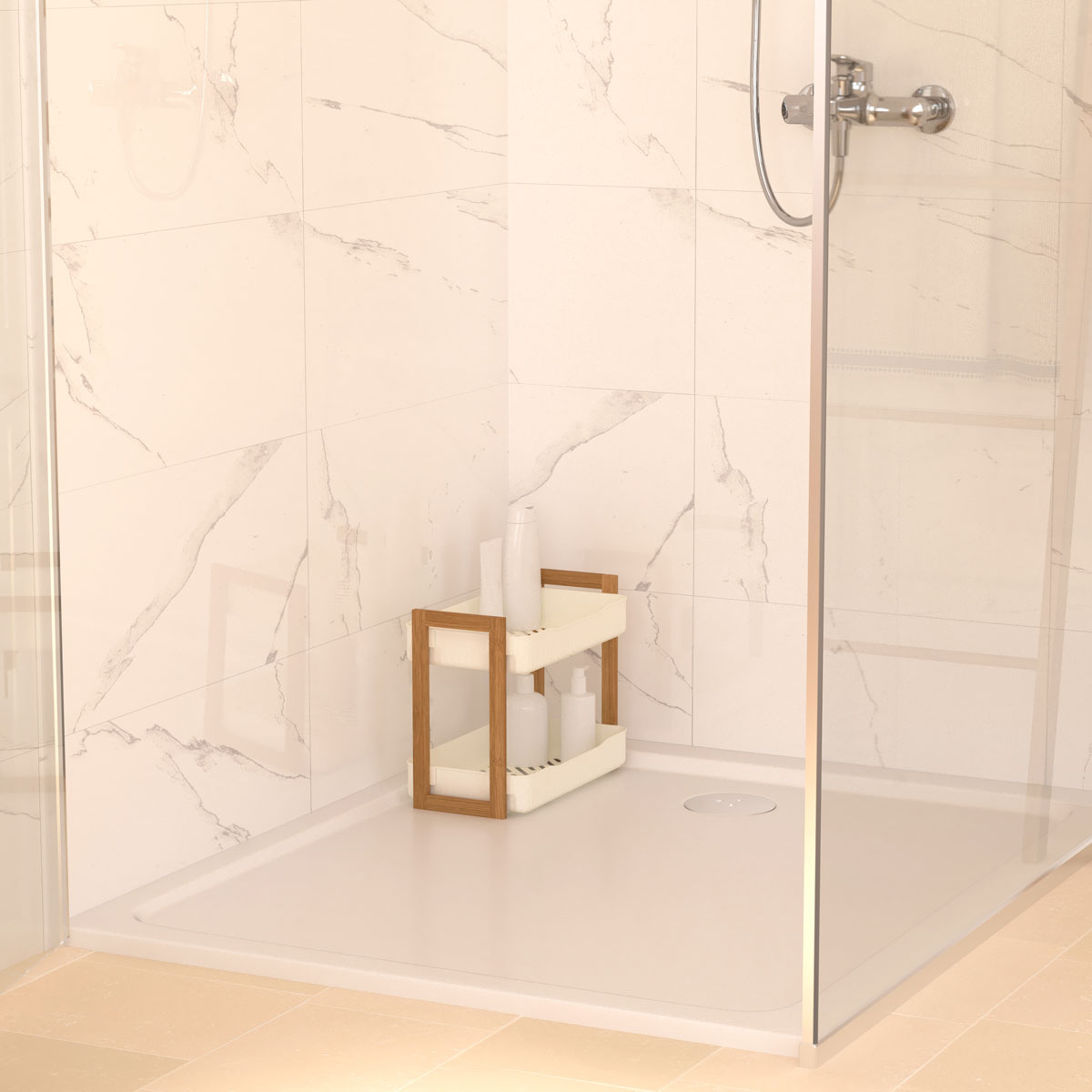 Estante wc NATUR&Eacute;O com 2 n&iacute;veis em bambu