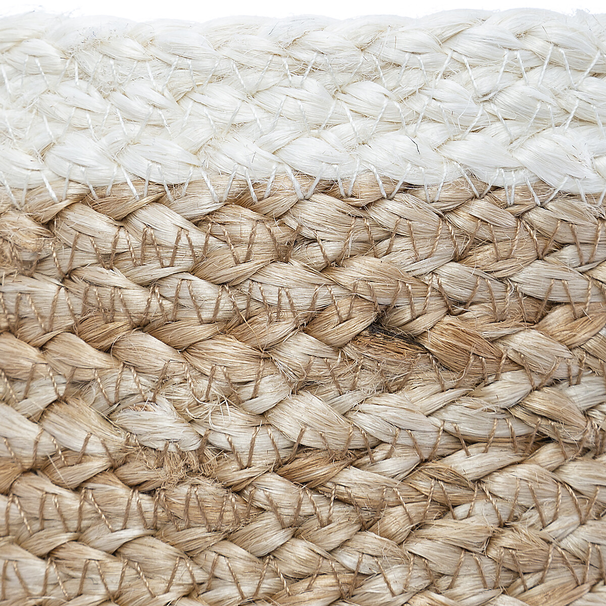 Cesto branco e bege de juta 14x18cm