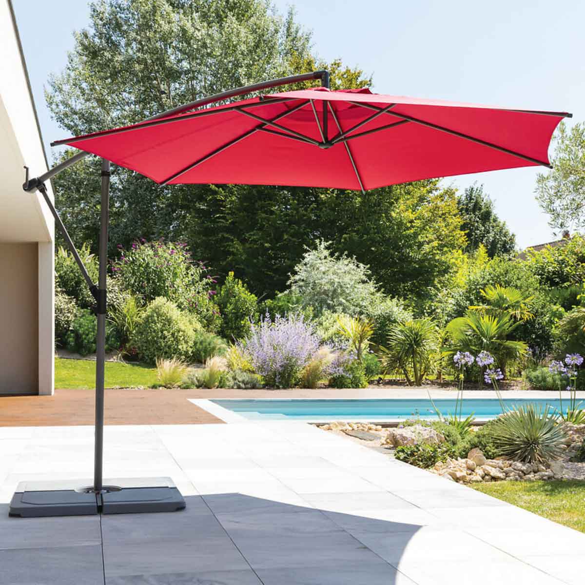 Guarda-sol descentredo MANOA rosa forte 2,40x3m