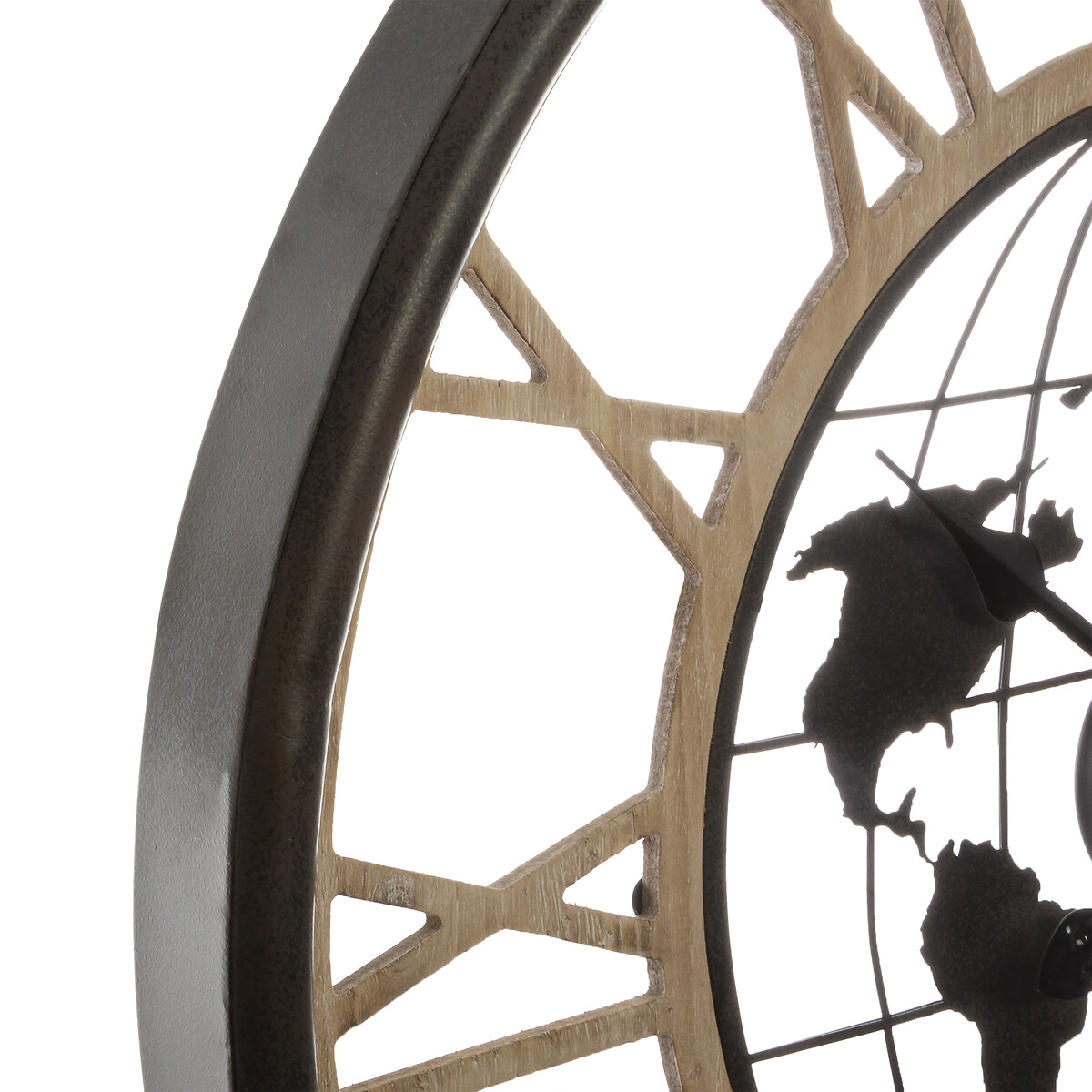 Rel&oacute;gio de parede metal mundo 67,5cm