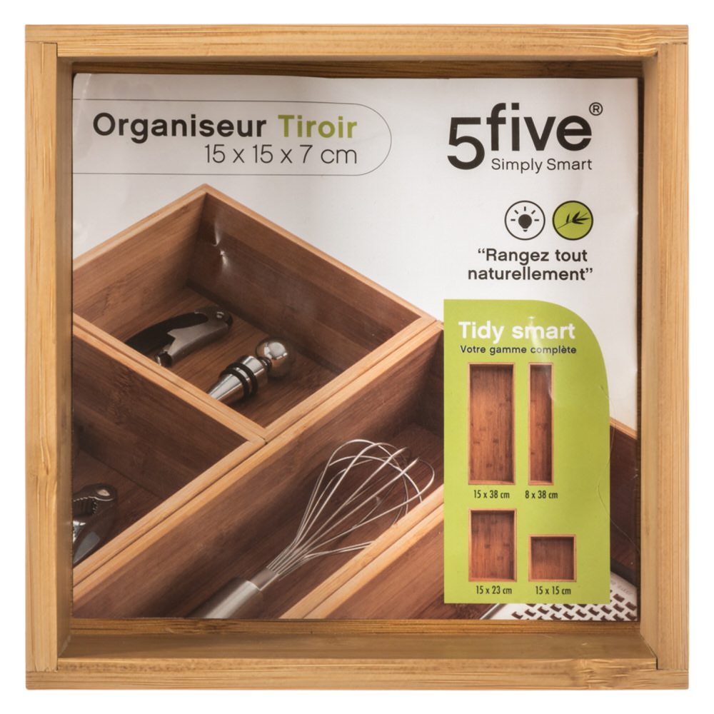 Caixa organizadora em bambu 7x15x15cm