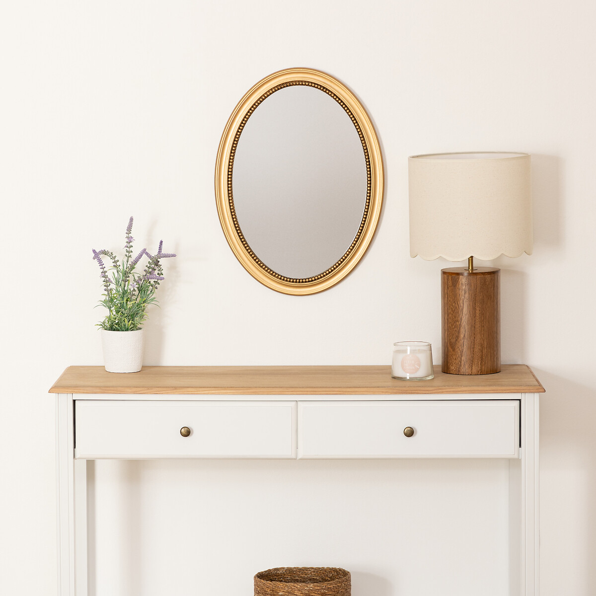 Espelho de parede VICTORIA dourado em mdf 53cm