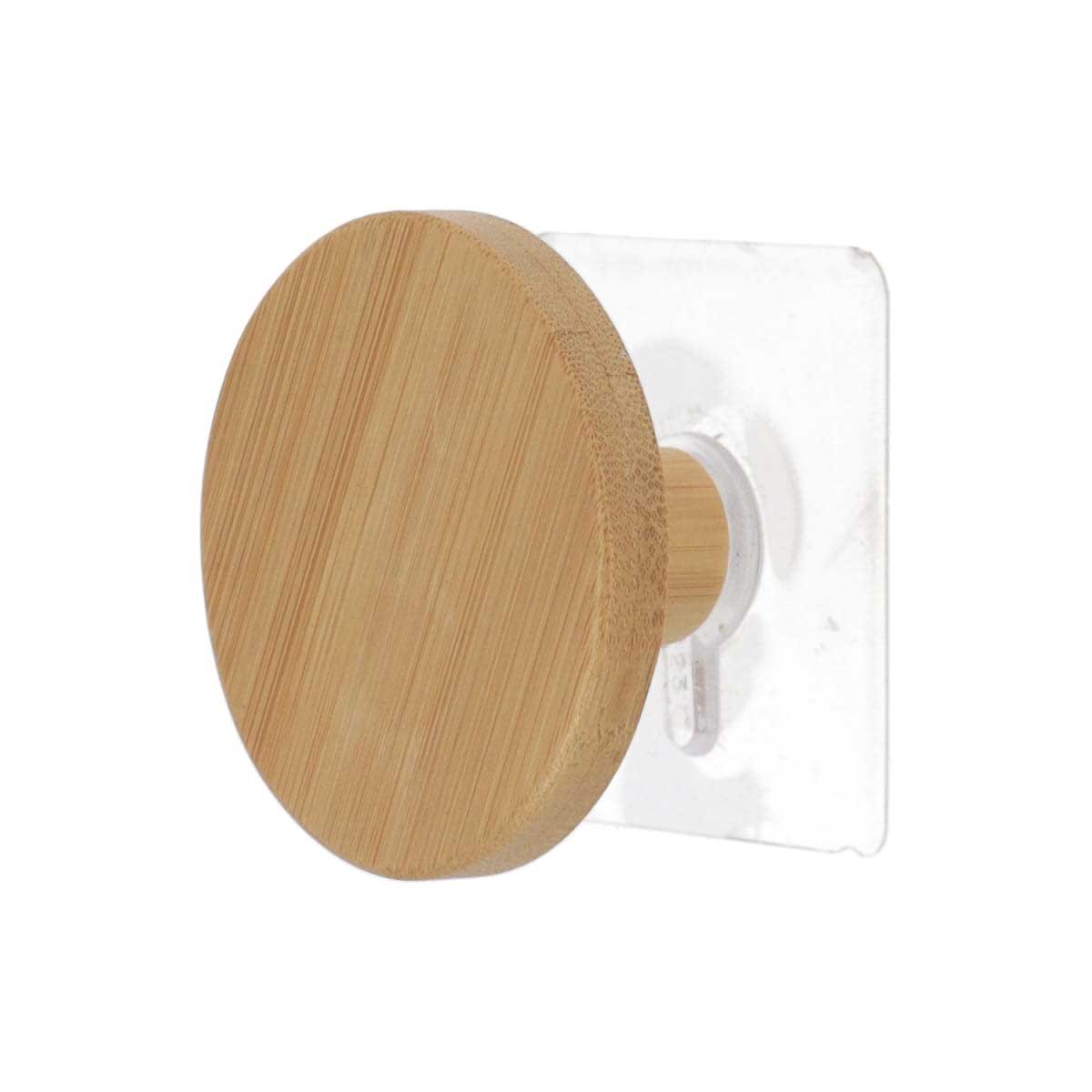 Cabide wc natural em madeira 6,5cm