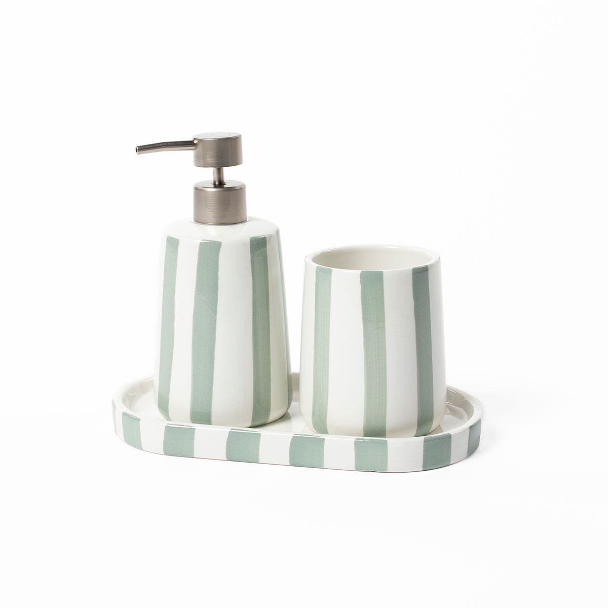 Bandeja wc STRIO verde em cer&acirc;mica