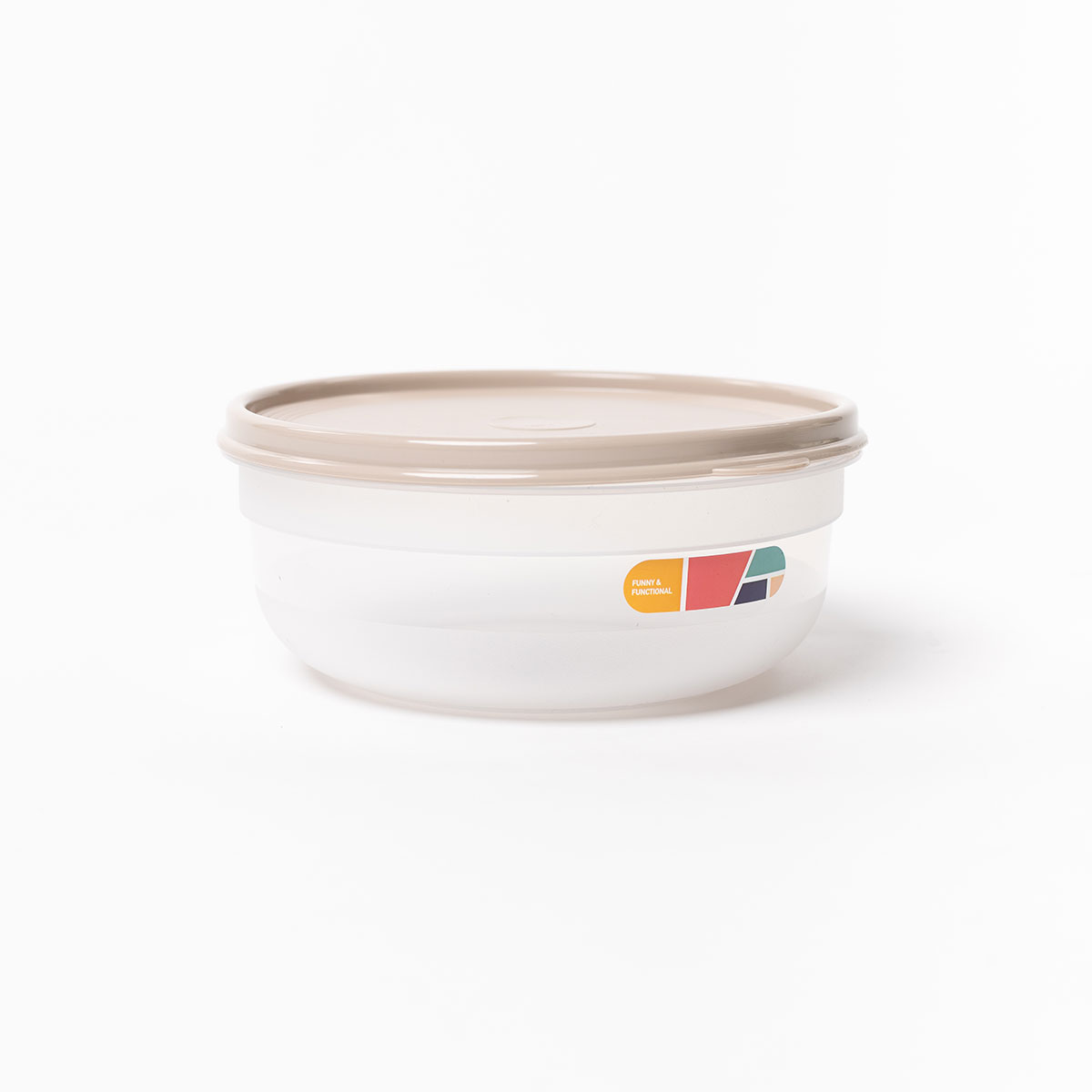 Caixa herm&eacute;tica redonda bege 1,3l