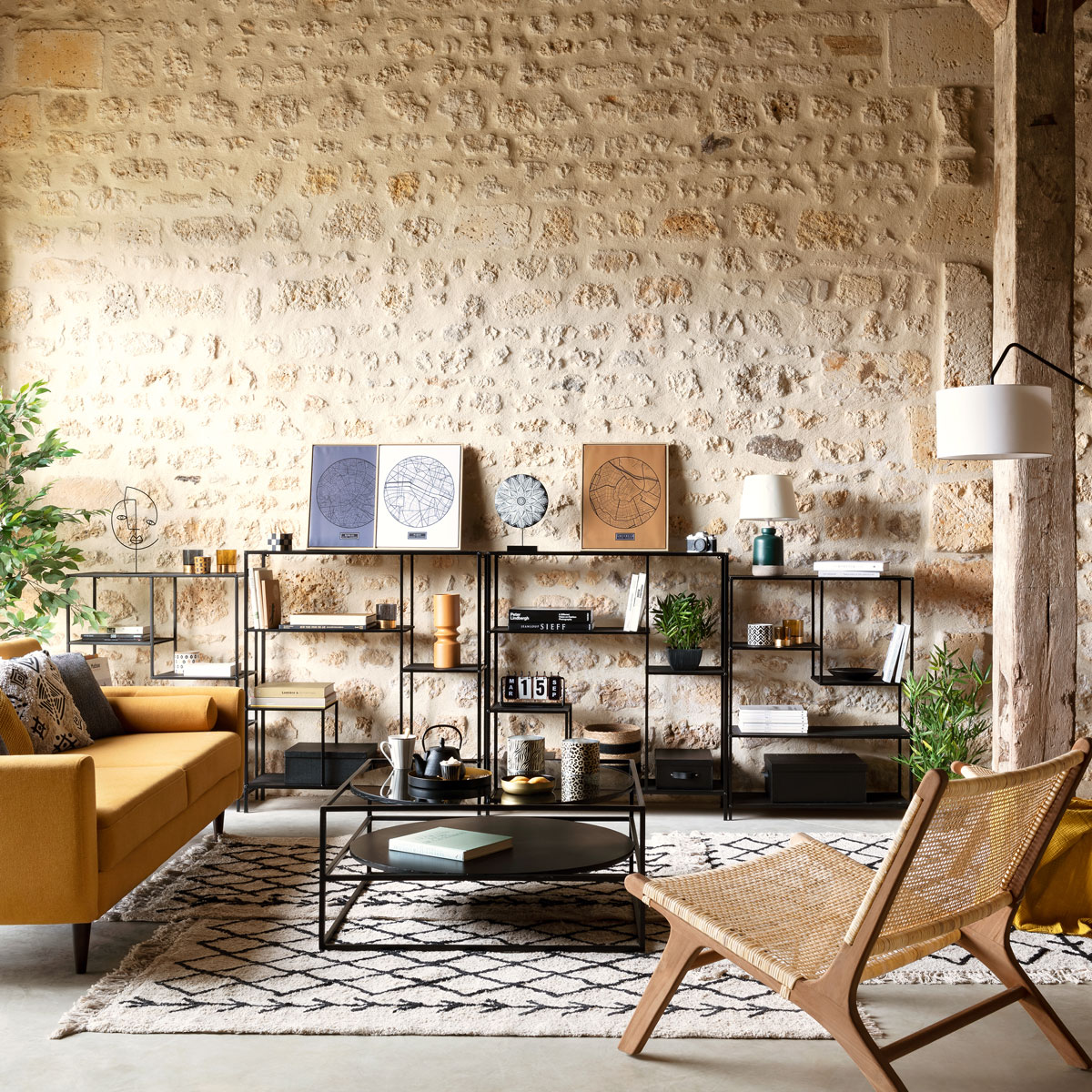 Estante GOTA preta em metal