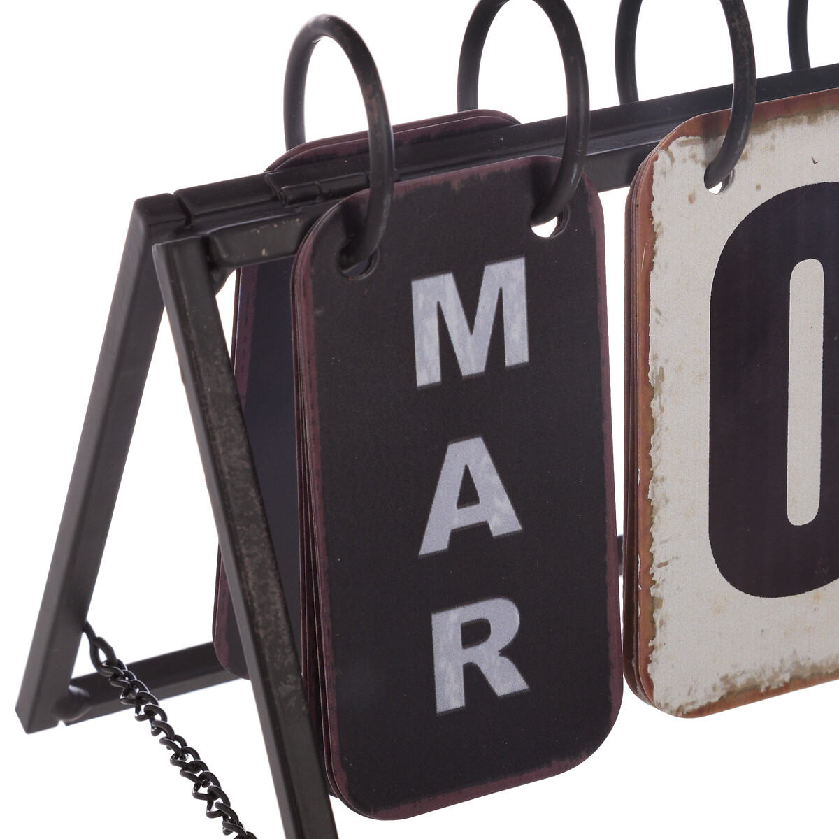 Calend&aacute;rio VINTAGE preto e branco em metal