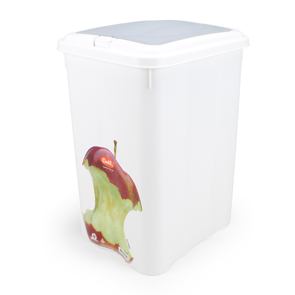 Ecoponto 21l plástico com tampa cinza