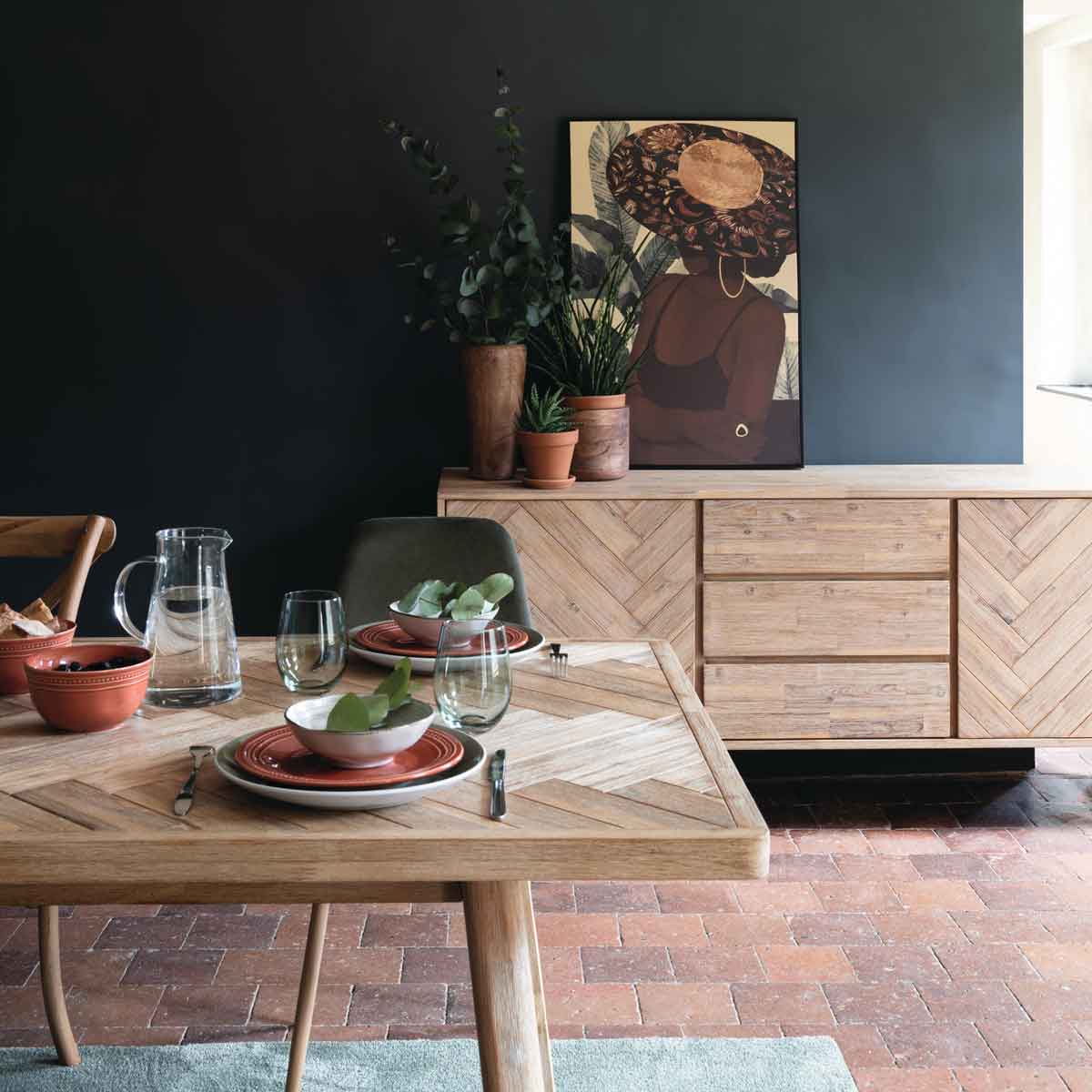 Aparador AERIS em madeira ac&aacute;cia